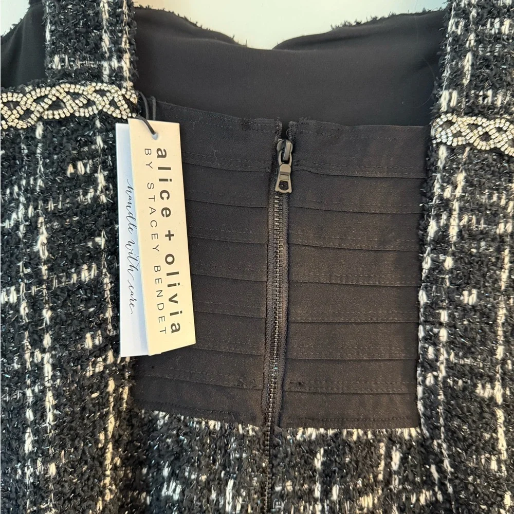 Alice + Olivia Black and White Tweed Dress - Picture 8 of 10